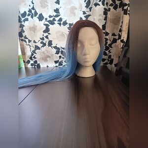 Stylish Blue and Brown Women's Wig